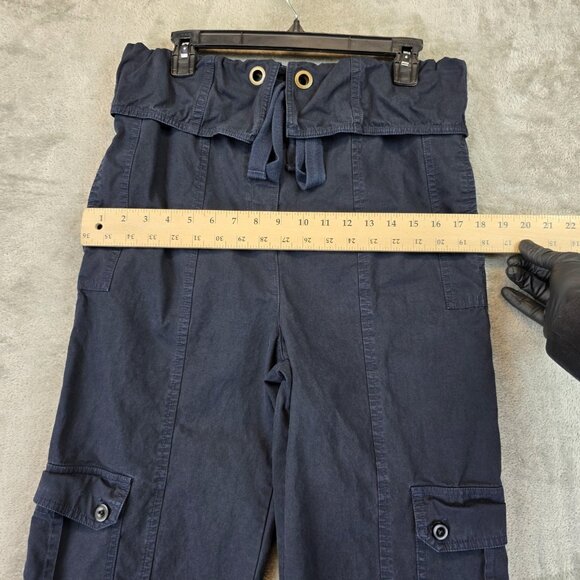 Ulla Johnson Pants Womens 6 Navy Blue Cargo Joggers Paperbag Waist Drawstring - Picture 5 of 11